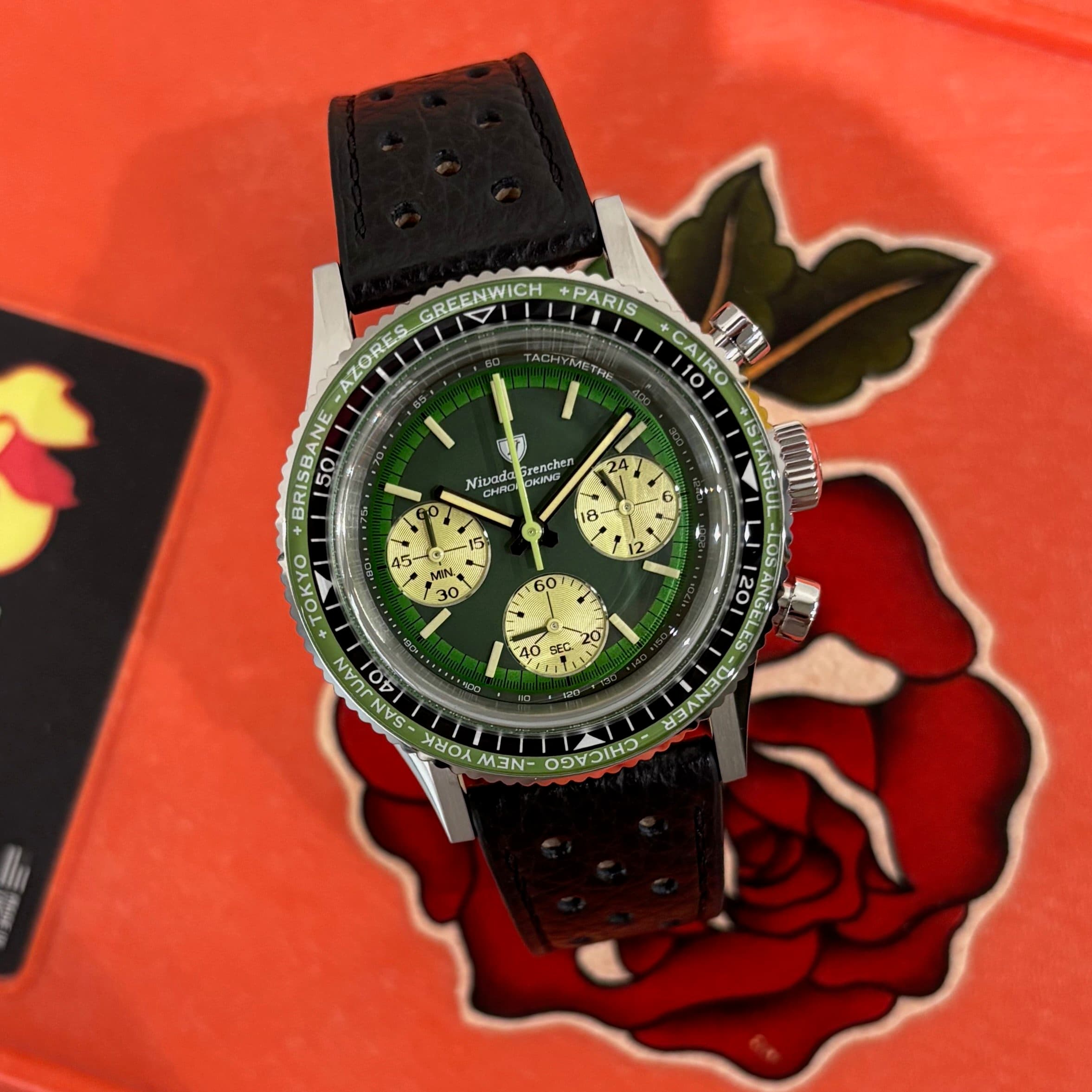 Nivada Grenchen Chronoking Mecaquartz Racing Green - Photo 1