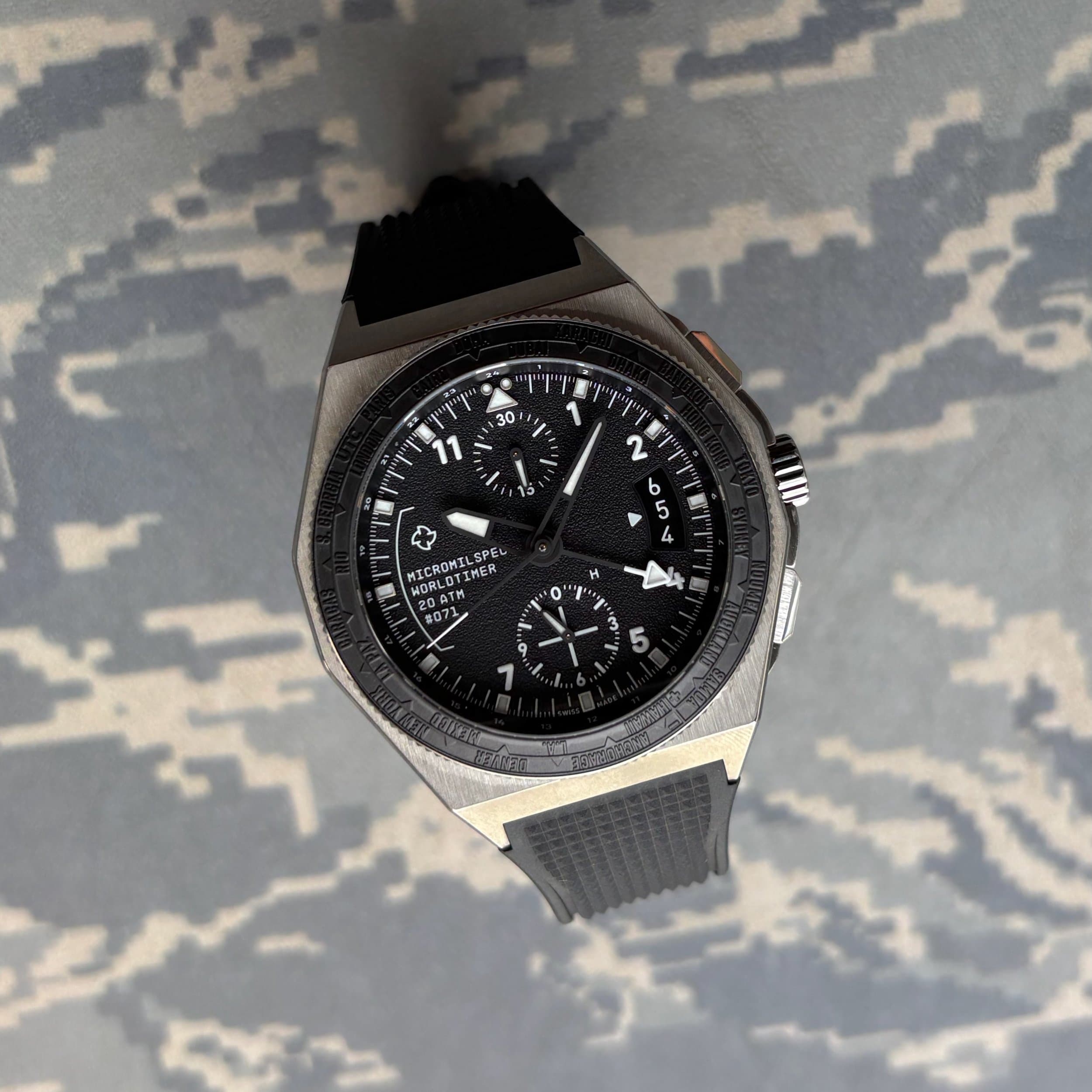 MICROMILSPEC Worldtimer Black - GMT - Photo 1